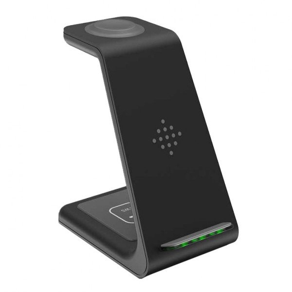 Беспроводное зарядное устройство Smart 3in1 T3 Fast 15W (black) - фото Беспроводное зарядное устройство Smart 3in1 T3 Fast 15W (black)