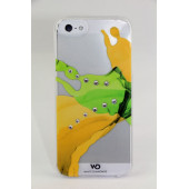 Чехол Накладка для iPhone 5/5S WD Liquids Mango SWAROVSKI ELEMENT(Жёлтый) (Пластик)