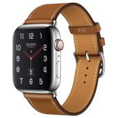 Apple Watch Hermes Series 4 GPS + Cellular 40mm Stainless Steel Case with Fauve Barenia Leather Double Tour (MU6P2)
