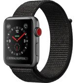 Apple Watch Series 3 GPS + Cellular 42mm Space Gray Aluminum w. Black Sport Loop (MRQF2)