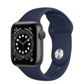 Apple Watch Series 6 GPS 40mm Space Gray Aluminum Case w. Deep Navy Sport B. (MG1A3)