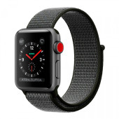 Apple Watch Series 3 GPS + Cellular 38mm Space Gray Aluminum w. Dark Olive Sport L. (MQJT2)