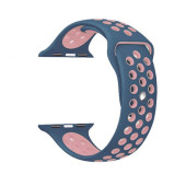 Ремешок-браслет для Apple Watch 38mm Silicone Nike Sport Band (blue-pink)