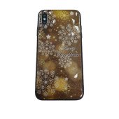 Чехол накладка iPhone Xs Max Rhombus Merry Christmas (gold)