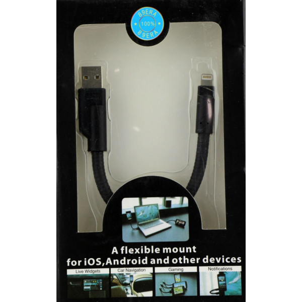 Кабель Apple Lightning USB BEND IT(Черный) (Силикон)