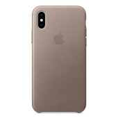 Чехол Накладка для iPhone Xs Max Apple Leather Case (Taupe)