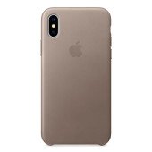 Чехол Накладка для iPhone Xs Max Apple Leather Case (Taupe)