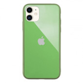 Чохол Накладка для iPhone 11 Glass Pastel color Logo (mint)