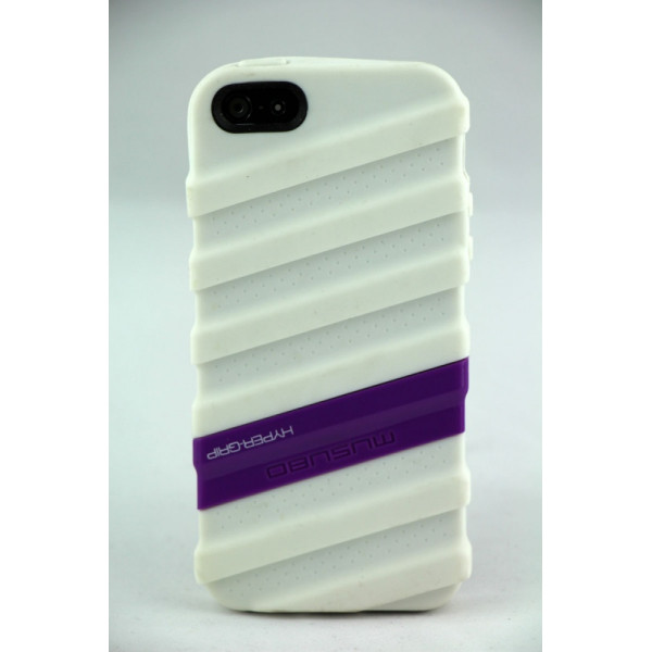 Чехол Накладка для iPhone  5/5S MUSUBO HYPER-GRIP MYMMY (Белый) (Силикон)