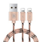 Кабель USB 2-in-1 BASEUS Portman Series Lightning 2 (1.2 m) (Рожеве золото)