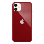 Чохол Накладка для iPhone 11 Glass Pastel color Logo (red)