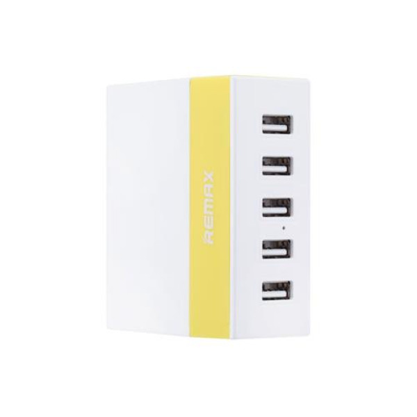 Сетевое зарядное устройство REMAX  RU-U1 5 USB(Жёлтый)