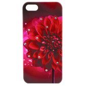 Чехол Накладка для iPhone  5/5S LAVAS SWAROVSKI Fower (Бордовый) (Пластик)