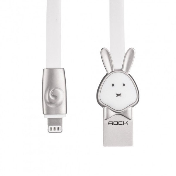 Кабель ROCK Rabbit Lightning (1m) (White) - фото Кабель ROCK Rabbit Lightning (1m) (White)