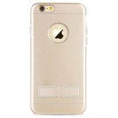 Чехол Накладка для iPhone 6  TOTU METAL HOLDER (Прозрачный + Серебристый) (Силикон)