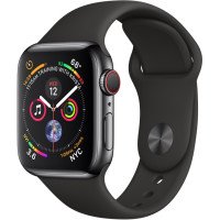 Apple Watch Series 4 GPS + LTE 40mm Black Steel w. Black Sport b. Black Steel (MTUN2)