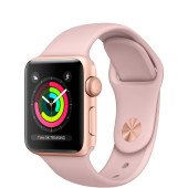 Apple Watch Series 3 GPS 42mm Gold Aluminum Case with Pink Sand Sport Band (MQL22)
