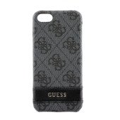 Чехол Накладка для iPhone 5/5S GUESS (серый) (прессованая кожа)