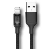 Кабель ROCK Metal Lightning auto disconnect black