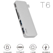 Перехідник WiWU HUB Type-C 5-in-1 T6 (Silver)