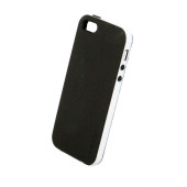 Чехол Накладка для iPhone 5/5S SGP Neo Hybrid (Черный/Белый) (Пластик)