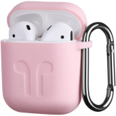 Чохол для AirPods Silicone Case with Logo and Carbine (light pink)