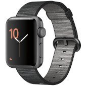 Apple Watch Series 2 38mm Space Gray Aluminum Case with Black Woven Nylon Sport Band (MP052)