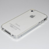 Чохол Накладка для iPhone 4/4S Baseus Shining Case (Прозорий/Сріблястий) (Силікон)