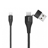 Кабель USB to Lightning Hoco U26 Multi-Functional black 1m