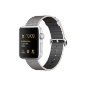 Apple Watch Series 2 38mm Silver Aluminum Case with Pearl Woven Nylon Band (MNNX2)