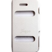 Чехол Книжка для iPhone 4/4S JSSYA (Белый) (Полиулетан)