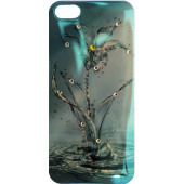 Чехол Накладка для iPhone 5/5S LAVAS SWAROVSKI Flowers (Голубой) (пластик)