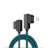 Кабель ROCK Dual-end L-shape Lightning 100cm (blue)