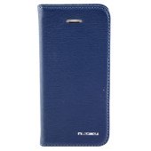 Чехол Книжка для iPhone 5/5S NUOKU LUXE (Синий) (Преcсованая кожа)