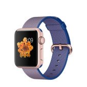 Apple Watch Sport 38mm Rose Gold Aluminum Case with Royal Blue Woven Nylon (MMF42)