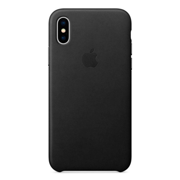 Чехол Накладка для iPhone Xs Max Apple Leather Case (Black)