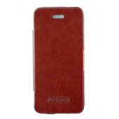 Чехол Книжка для iPhone 5/5S CLOVER (Бордовый) (кожа)