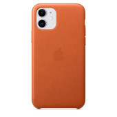 Чехол Накладка для iPhone 11 Apple Leather Case (Saddle Brown)