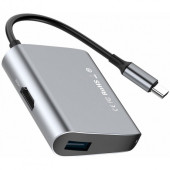 Перехідник Baseus Enjoyment series Type-C to HDMI+USB 3,0 HUB Adapter (gray) DOG