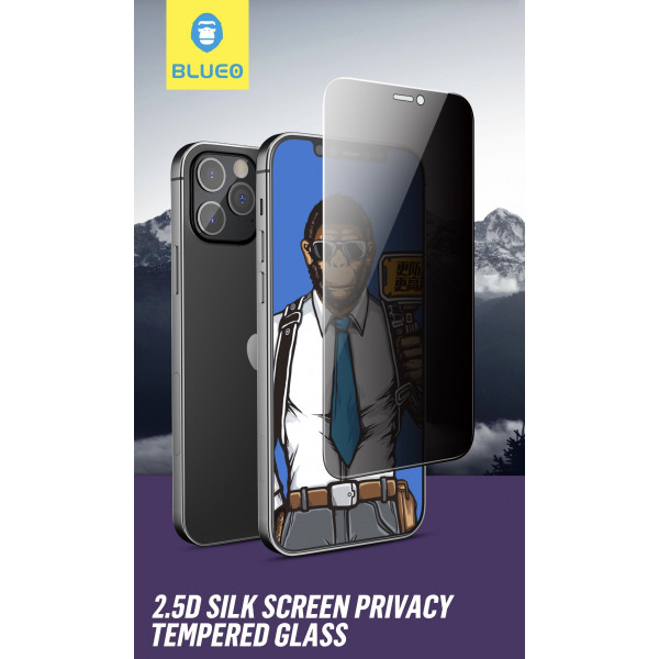 Защитное стекло iPhone 12 Pro Max Blueo 2.5D Silk Narrow Border Tempered Glass Privacy