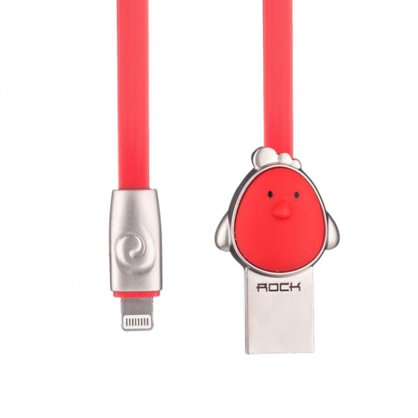 Кабель ROCK Cock Lightning (1m) (Red) - фото Кабель ROCK Cock Lightning (1m) (Red)