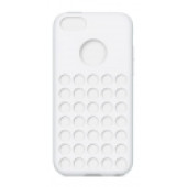Чехол Накладка для iPhone 5C Creative Cace (белый) (силикон)