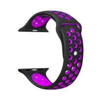 Ремінець-браслет для Apple Watch 42mm Silicone Nike Sport Band (Black Ultra Violet)