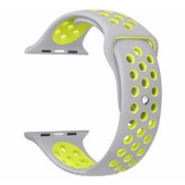 Ремешок-браслет для Apple Watch 38mm Silicone Nike Sport Band (Grey-Green)