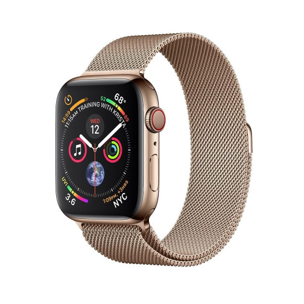 Apple Watch Series 4 GPS + LTE 44mm Gold Steel w. Gold Milanese l. Gold Steel (MTX52)