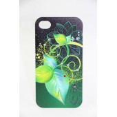 Чехол Накладка для iPhone 4/4S LAVAS SWAROVSKI Leaflet (Зелёный) (Пластик)