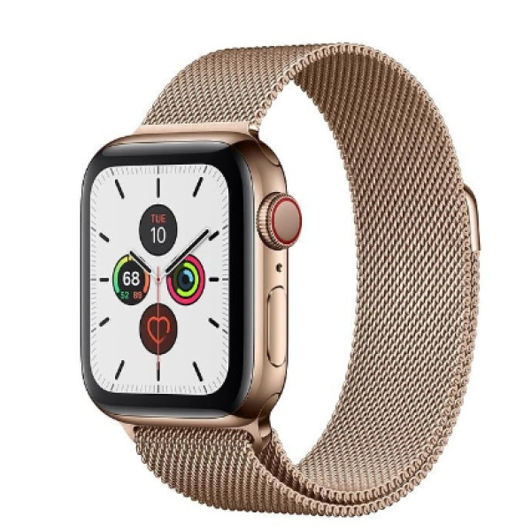 Apple Watch Series 5 LTE 40mm Gold Steel w. Gold Milanese Loop - Gold Steel (MWWV2, MWX72)