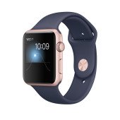 Apple Watch Series 2 42mm Rose Gold Aluminum Case with Midnight Blue Sport Band (MNPL2)