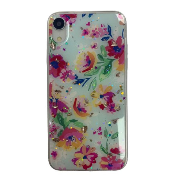 Чехол накладка iPhone Xr  Magic Flower (sky blue)