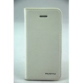 Чехол Книжка для iPhone 5/5S NUOKU (Белый) (Преcсованая кожа)